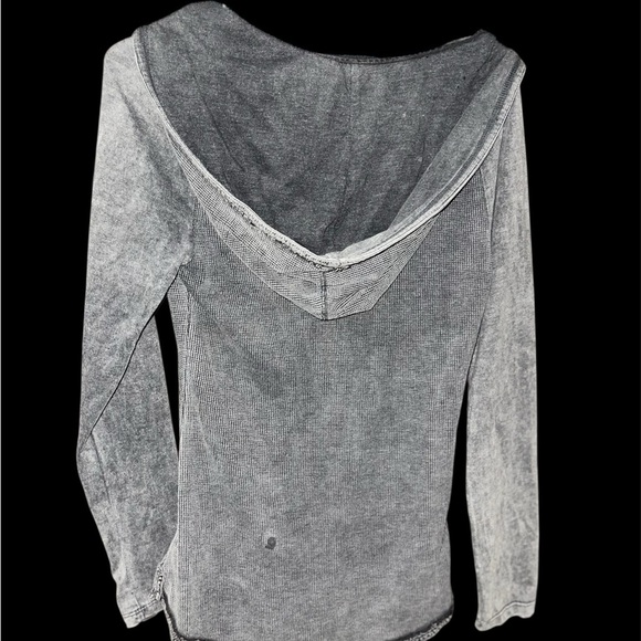 Guess Long Sleeve Top Thermal Size large Rhinestones Vintage Y2K Hoodie Gray L - Picture 2 of 4